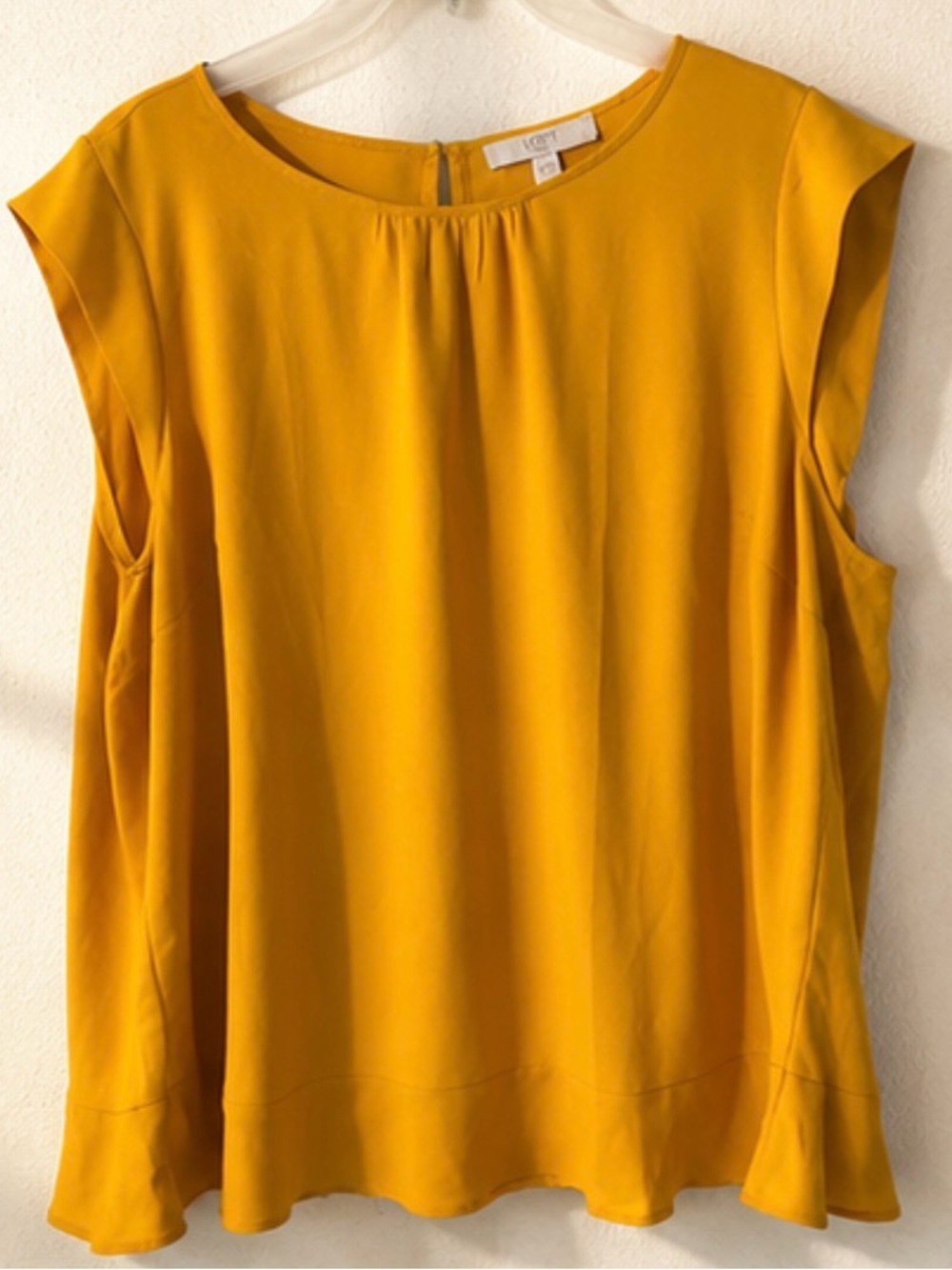 LOFT Mustard Yellow Cap-Sleeve Blouse